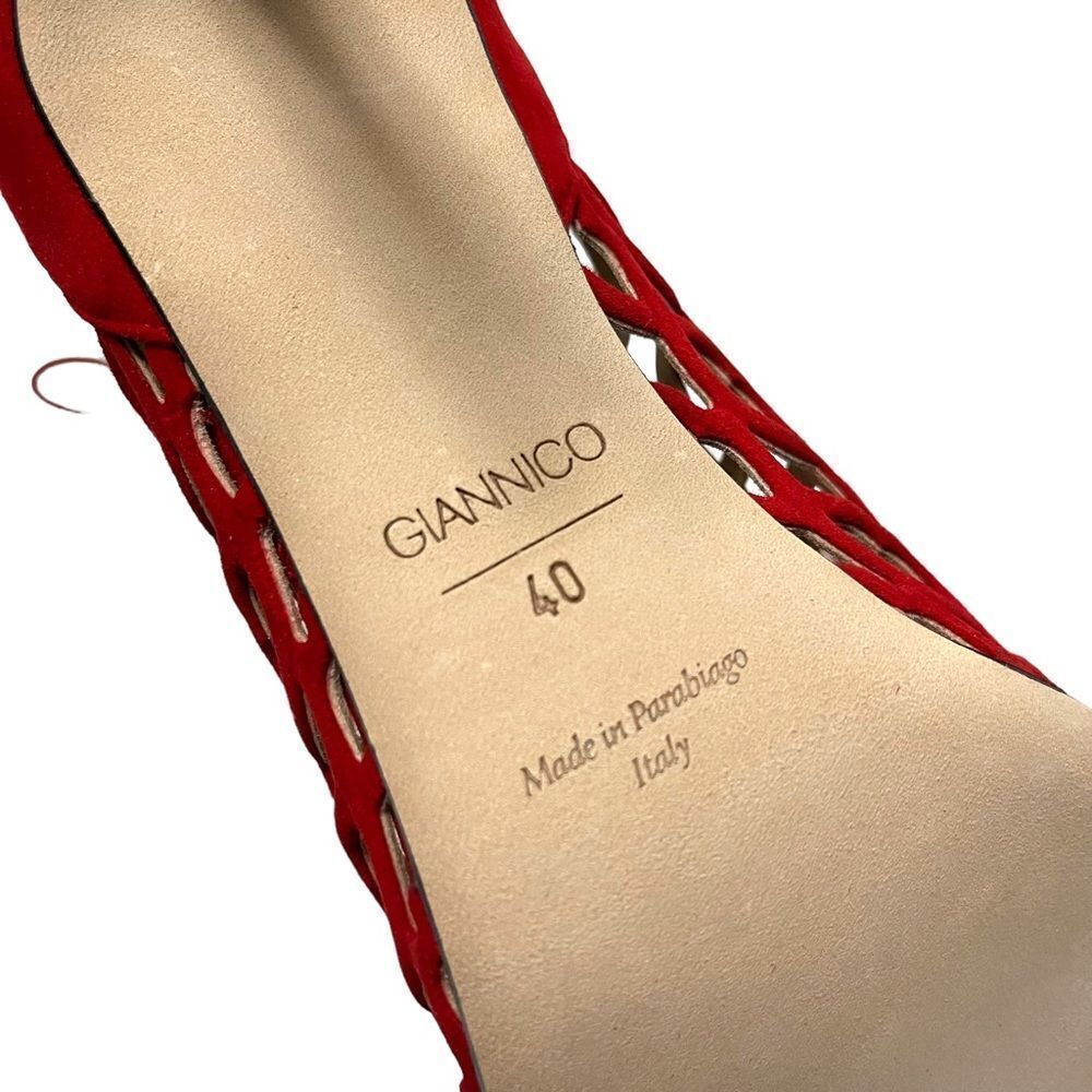 NIB GIANNICO Julia Caged XO Lips Cutout Suede Peeptoe Booties 40 - Picture 10 of 12